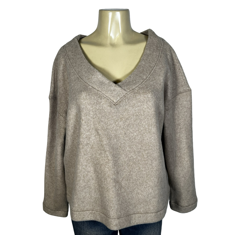 Haven Well Within Sweater Womens Large Beige V Neck Pullover Cozy Loungewear